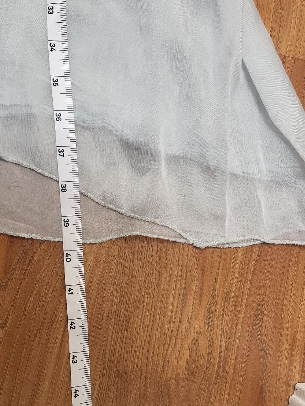 Sleeveless Silky & Flowy Asymmetrical Layered Dress in Light Gray.made In Italy - Picture 9 of 9
